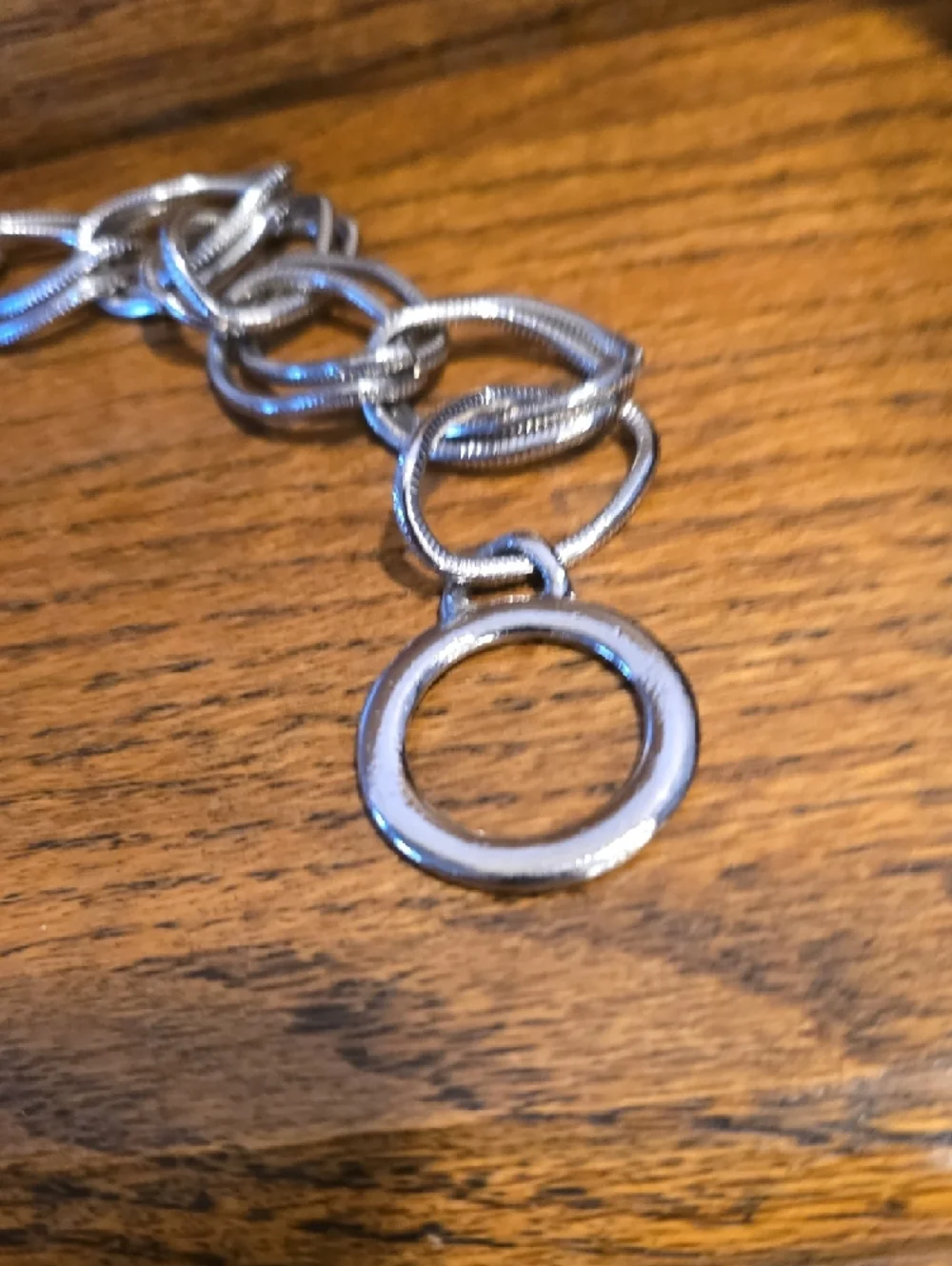 Silver-Tone Oval Chain Belt